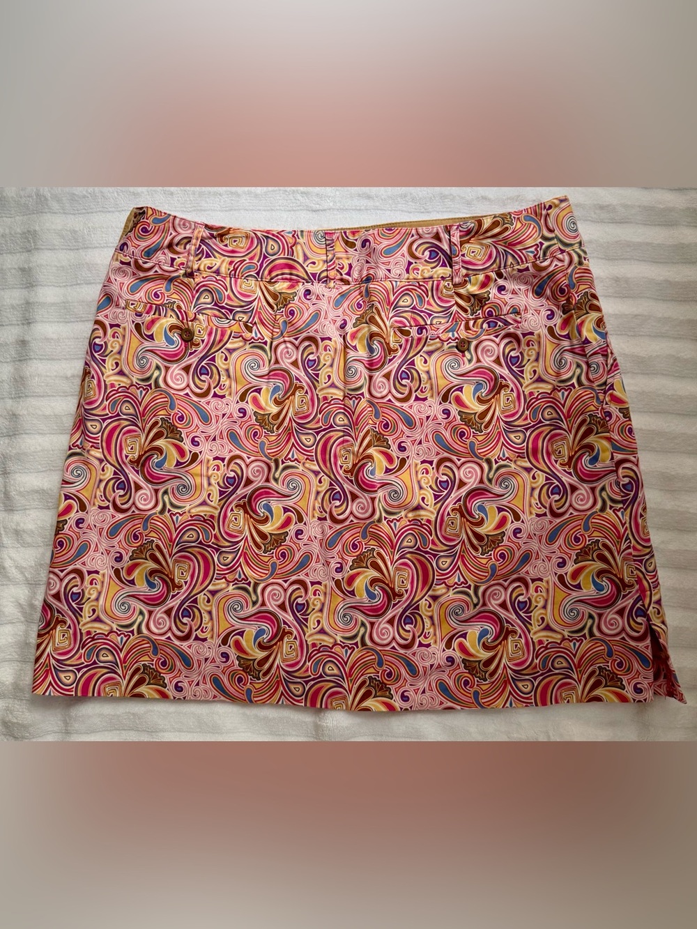 Sport Haley Colorful Paisley Print Golf Skort Skirt Shorts Size 14